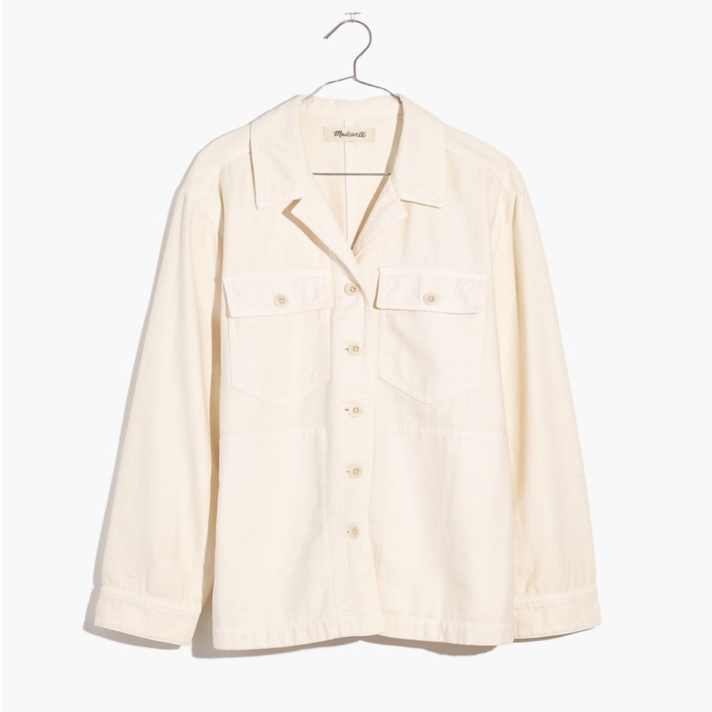 Madewell Drakefield Shirt Jacket in Ecru